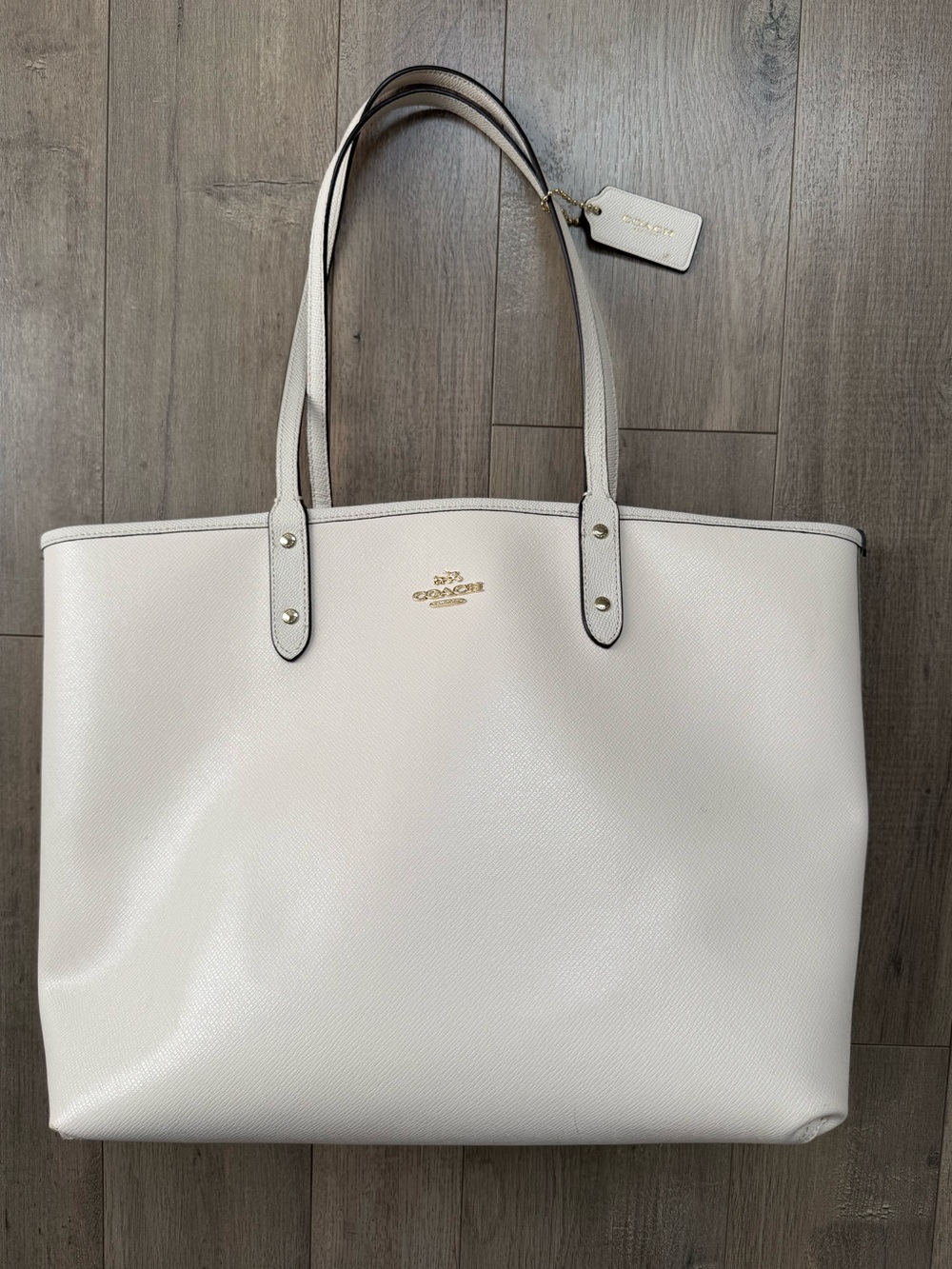 Coach Off-White Reversible Leather Tote Bag - Picture 4 of 9